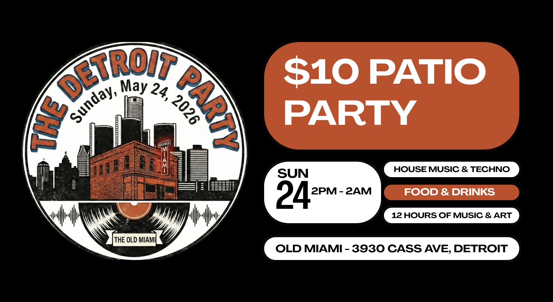 The Detroit Party 2026: 12 Hours of House, Techno, and Art at The Old Miami